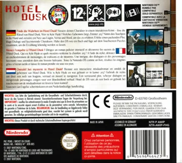 Hotel Dusk - Room 215 (Europe) (En,Fr,De,Es,It) box cover back